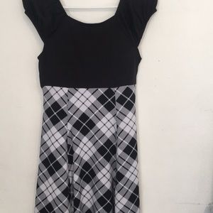 Black and plaid dress
